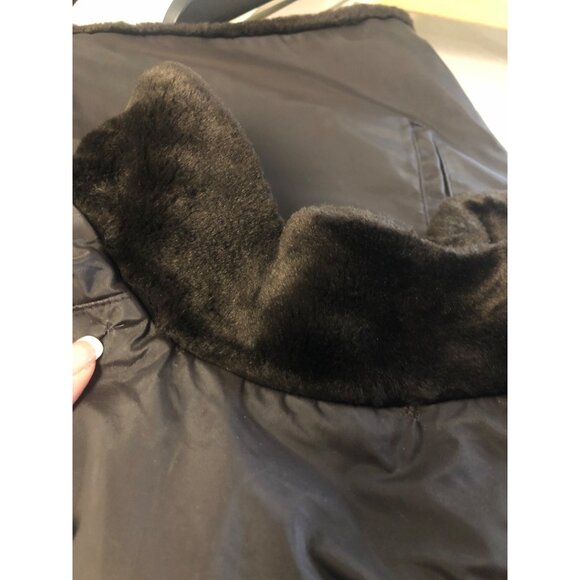 Blassport Brown Reversible Faux Fur Vest Womens Size Medium Sleeveless Zippered - Picture 10 of 11